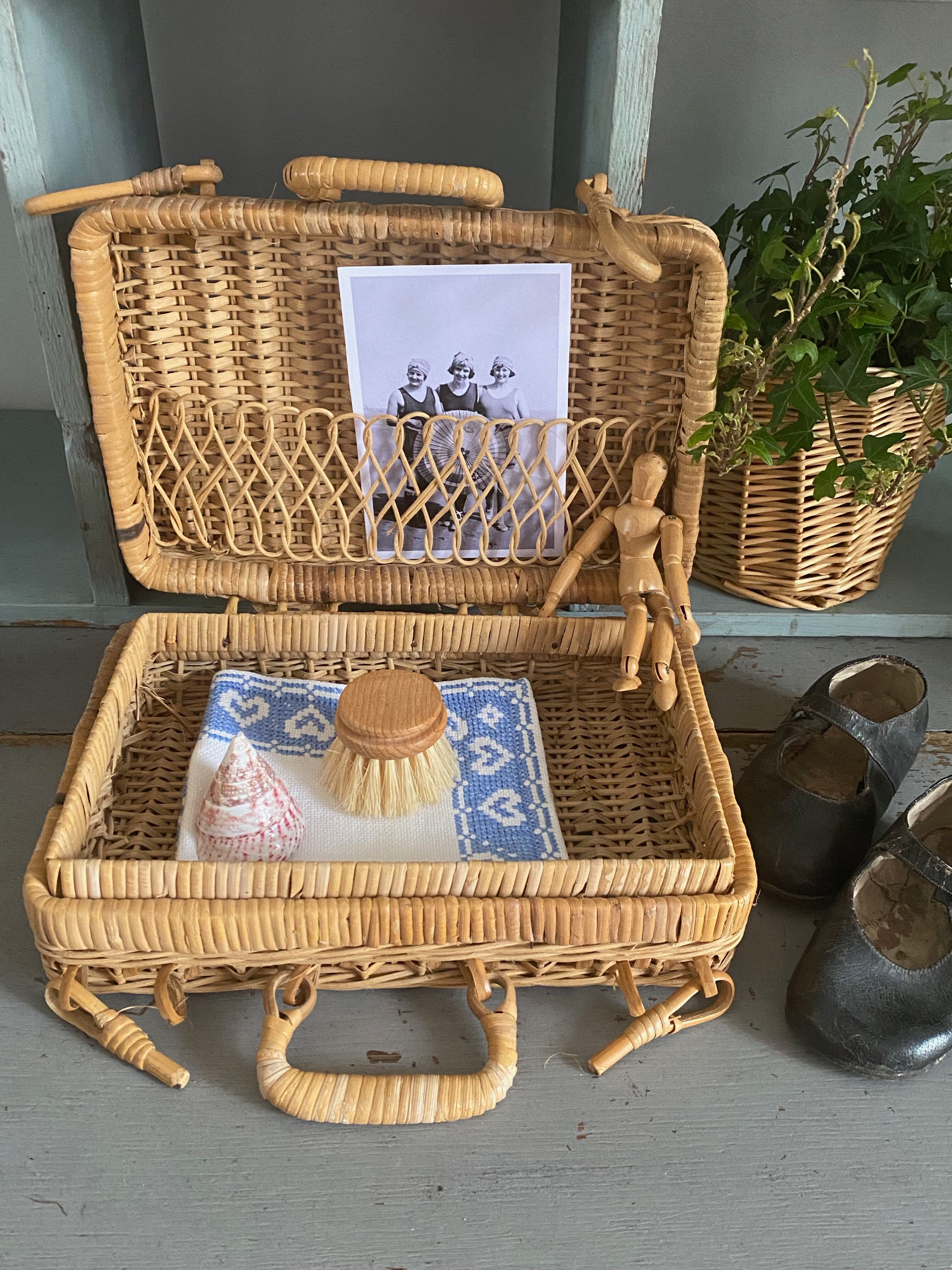 Small rattan suitcase