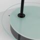 Black Metal Table Lamp with Clear Glass Base - Postmodern Memphis Italian Design, 1980s