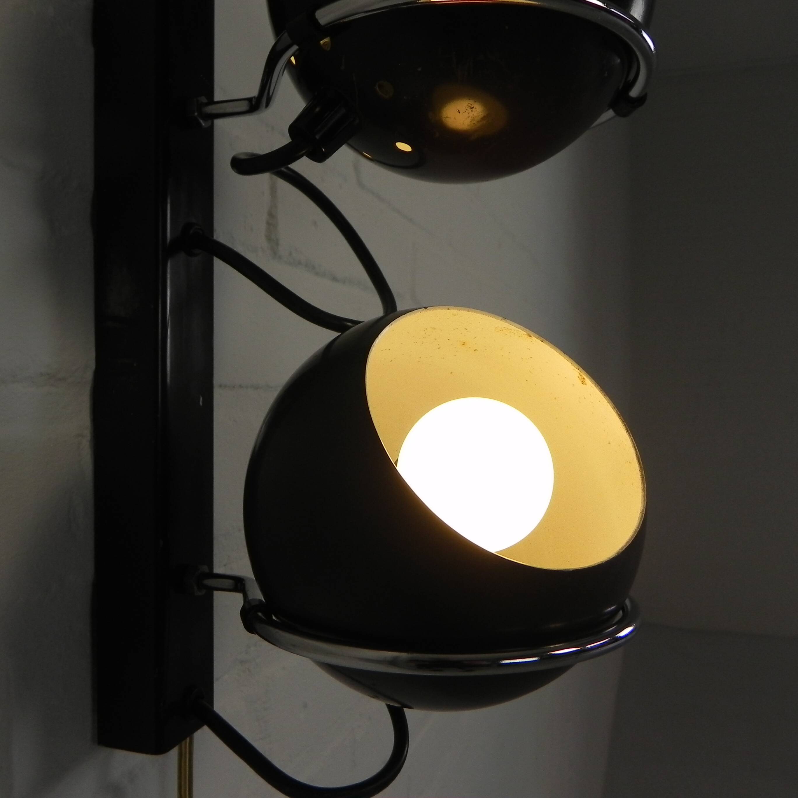 Gepo wall lamp with 3 globes, 1960s