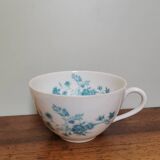 Large vintage Limoges France Giraud porcelain cup with blue flower pattern