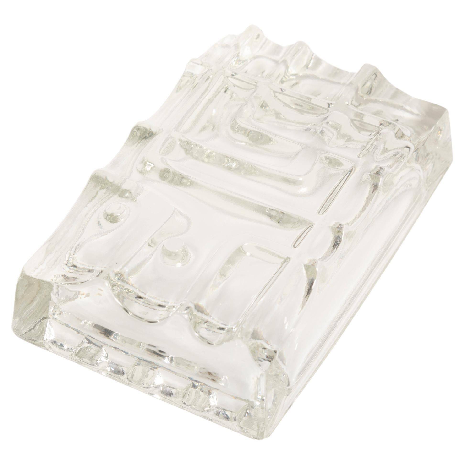 Transparent Glass Ashtray Bowl, 1970s, Italy