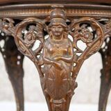 Table basse ovale vintage sur base en fonte, années 1950