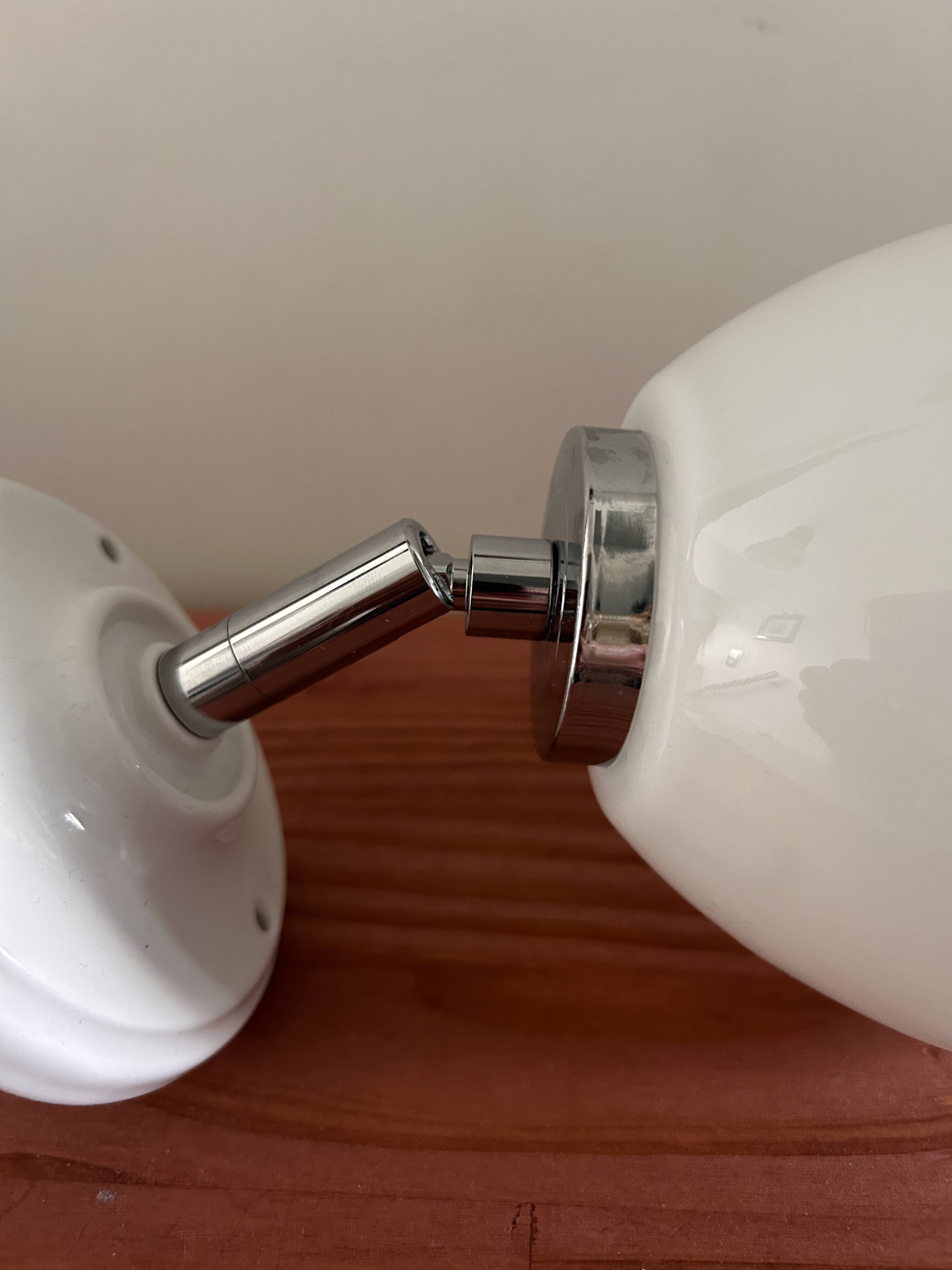 Vintage white opaline wall light