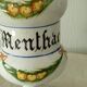 FAIENCE MEDICINE JAR CRACKED APOTHECARY"MINT" 20 TH