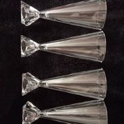 Lot de 4 flûtes à champagne en cristal d'Arques.
