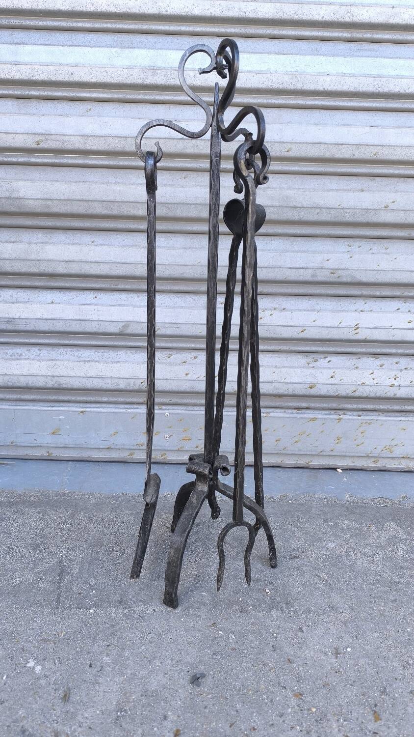 Wrought iron fireplace set 1960