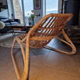 Fauteuil rotin allongé