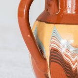 Large Bulgarian carafe in glazed mixed terracotta