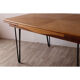 Vintage extendable dining table in wood and metal base, 1950