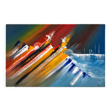 Original signed painting - contemporary abstract art - Rio - 100x60cm
