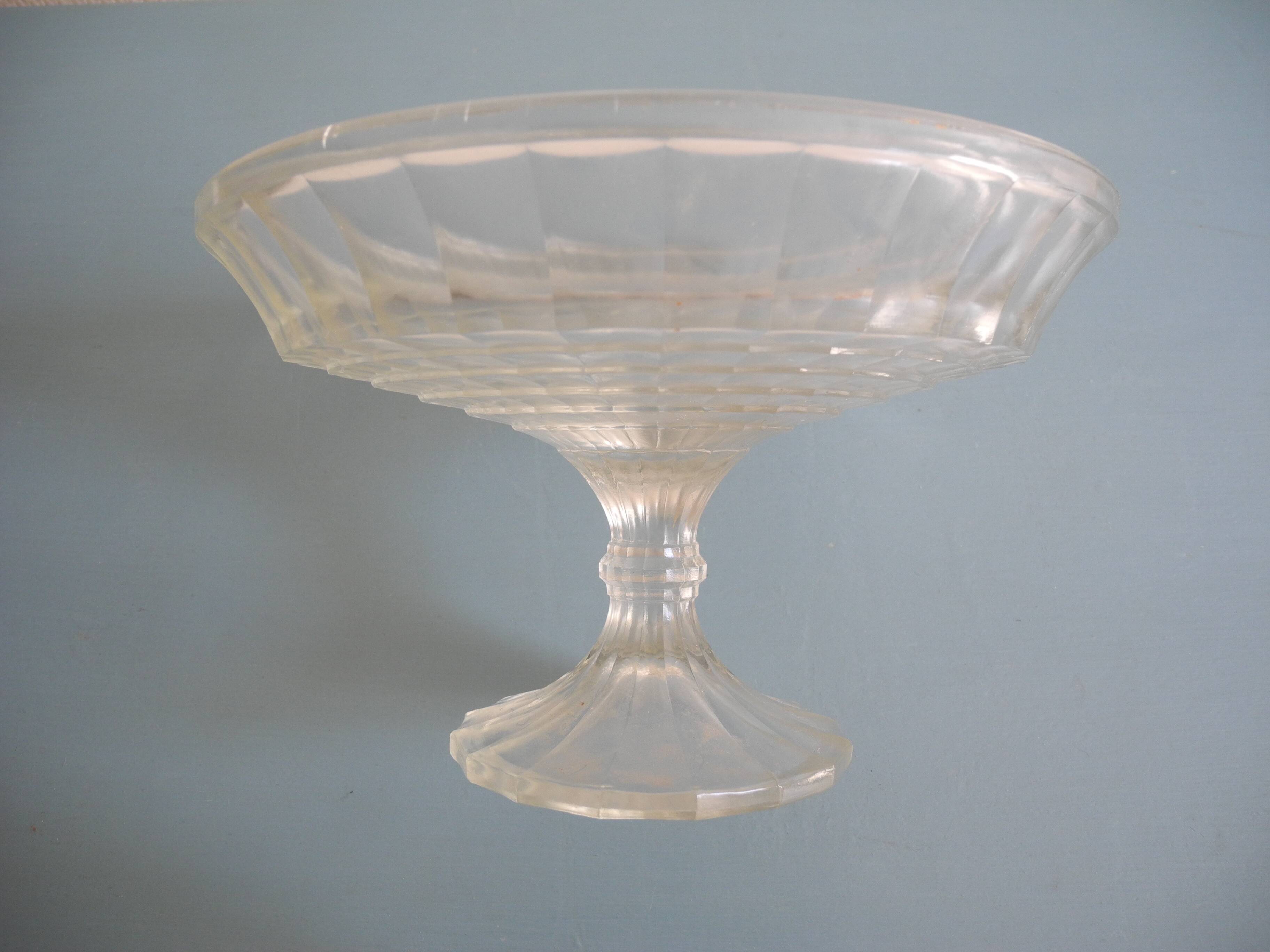 old glass bowl on foot pressed glass compote art deco old glass bowl dish