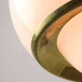 Rare White & Golden Bud Lamp by Luigi Massoni for Guzzini, 1960s