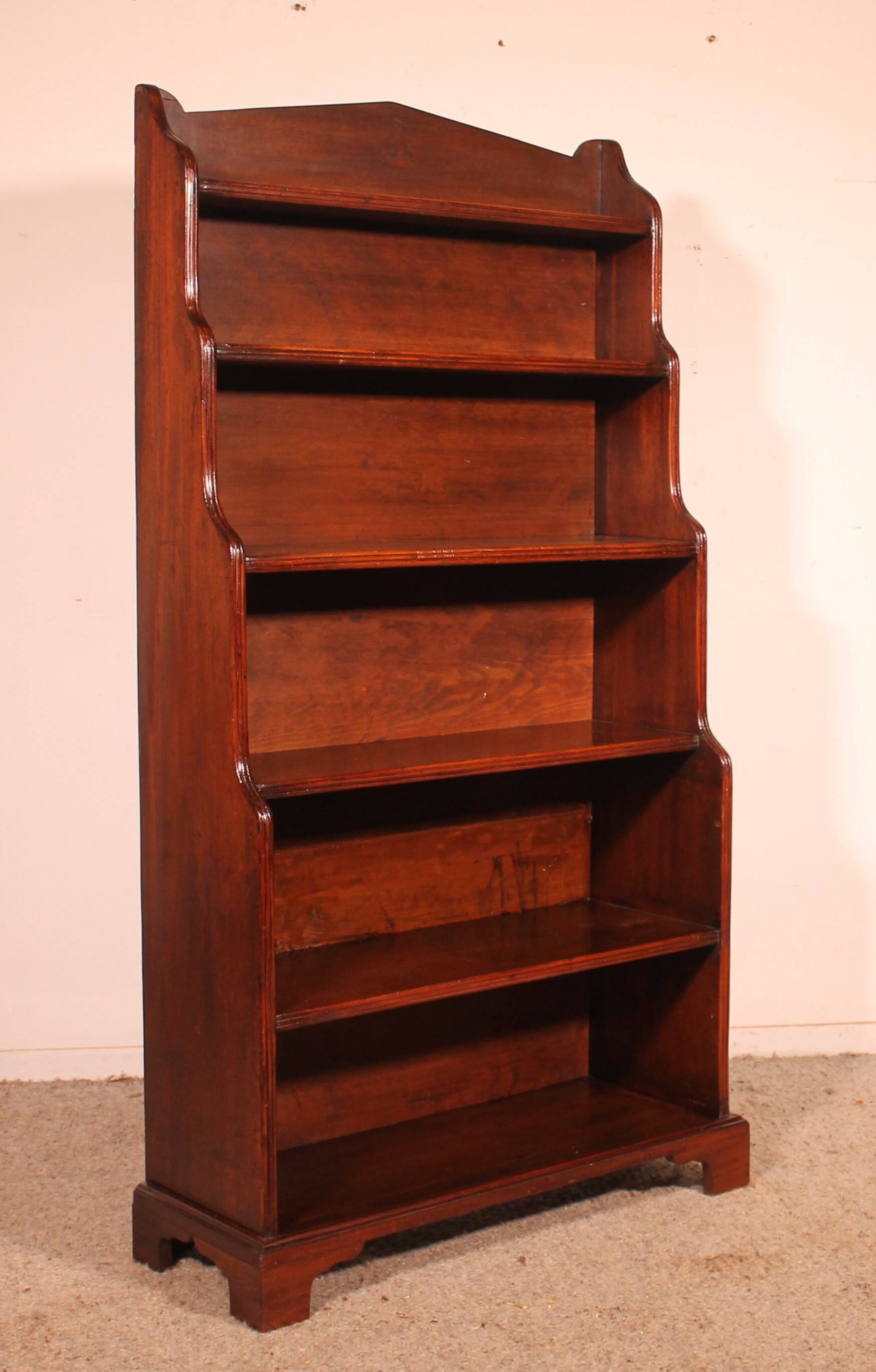 19th Century Mahogany Waterfall Bookcase