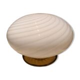 Large globe white swirl table wall or ceiling lamp in Murano glass italian vintage home decor MCM Midcentury modern flush mount sconce light