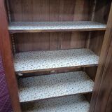 Cabinet bonnetière in solid oak and partial veneer