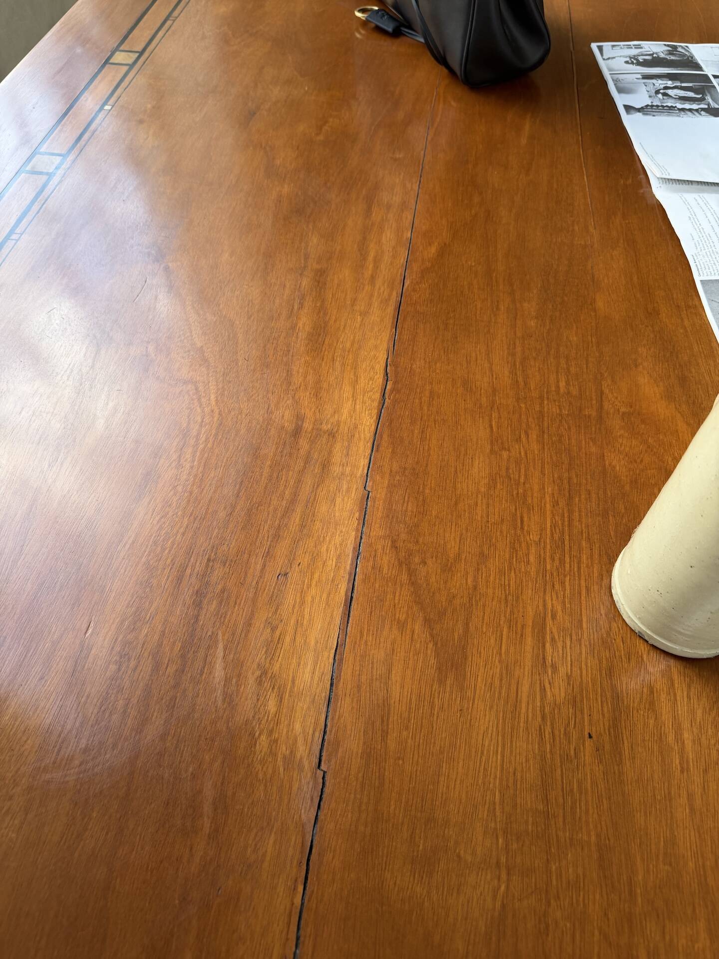 Double-sided walnut counter desk 1900