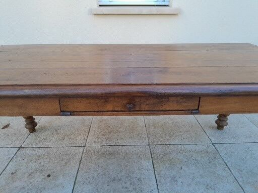 Old oak farmhouse table twisted feet
