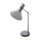 Chrome metal desk lamp and gray articulated arm