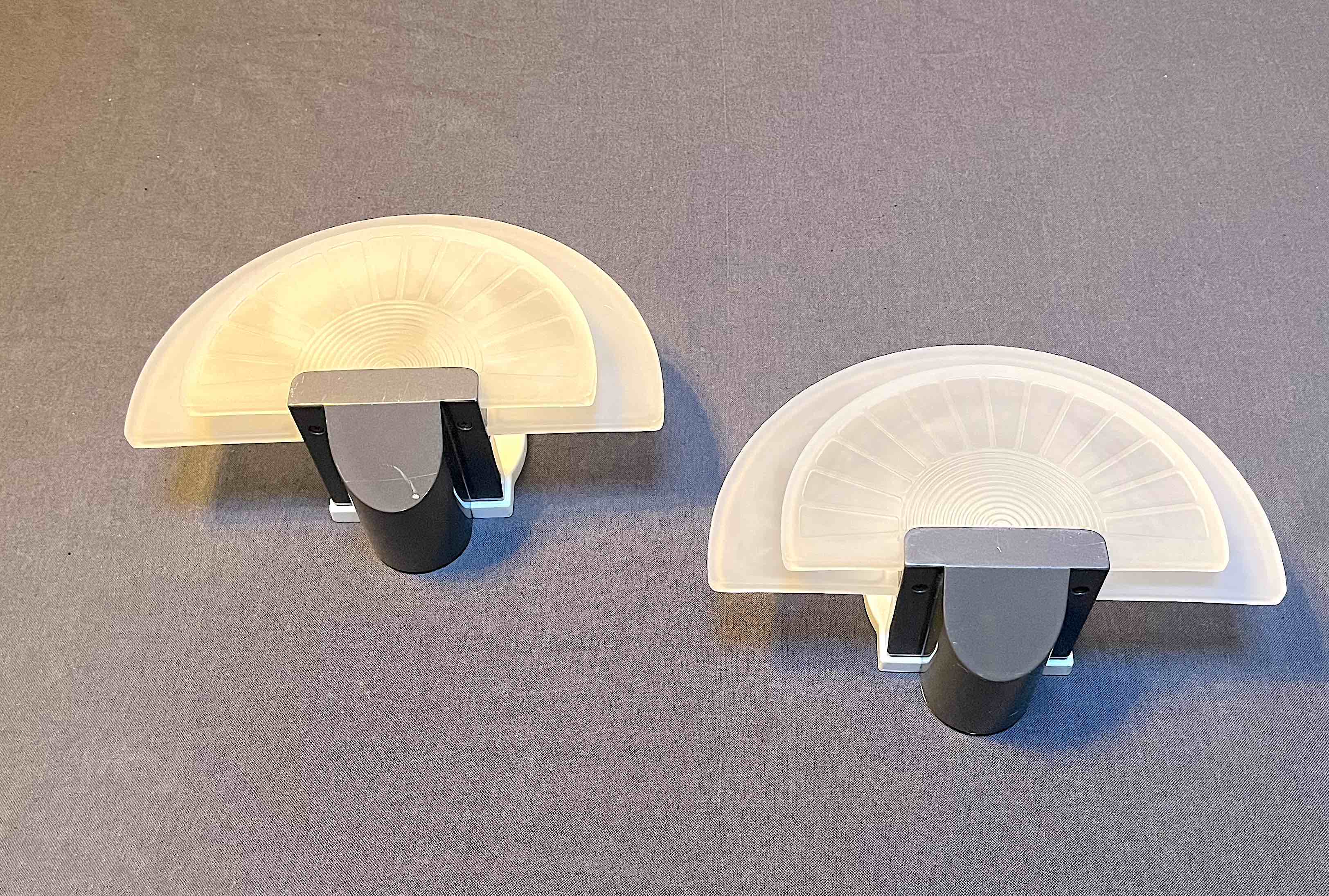 Pair of "Diva" wall lamps, by Ezio Didone for Arteluce, 1980s