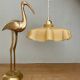 Pendant lamp with old yellow opaline lampshade