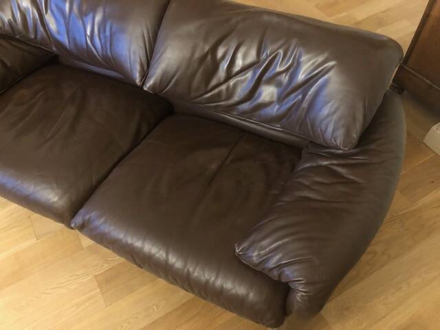 2-seater Maralunga leather sofa from Cassina