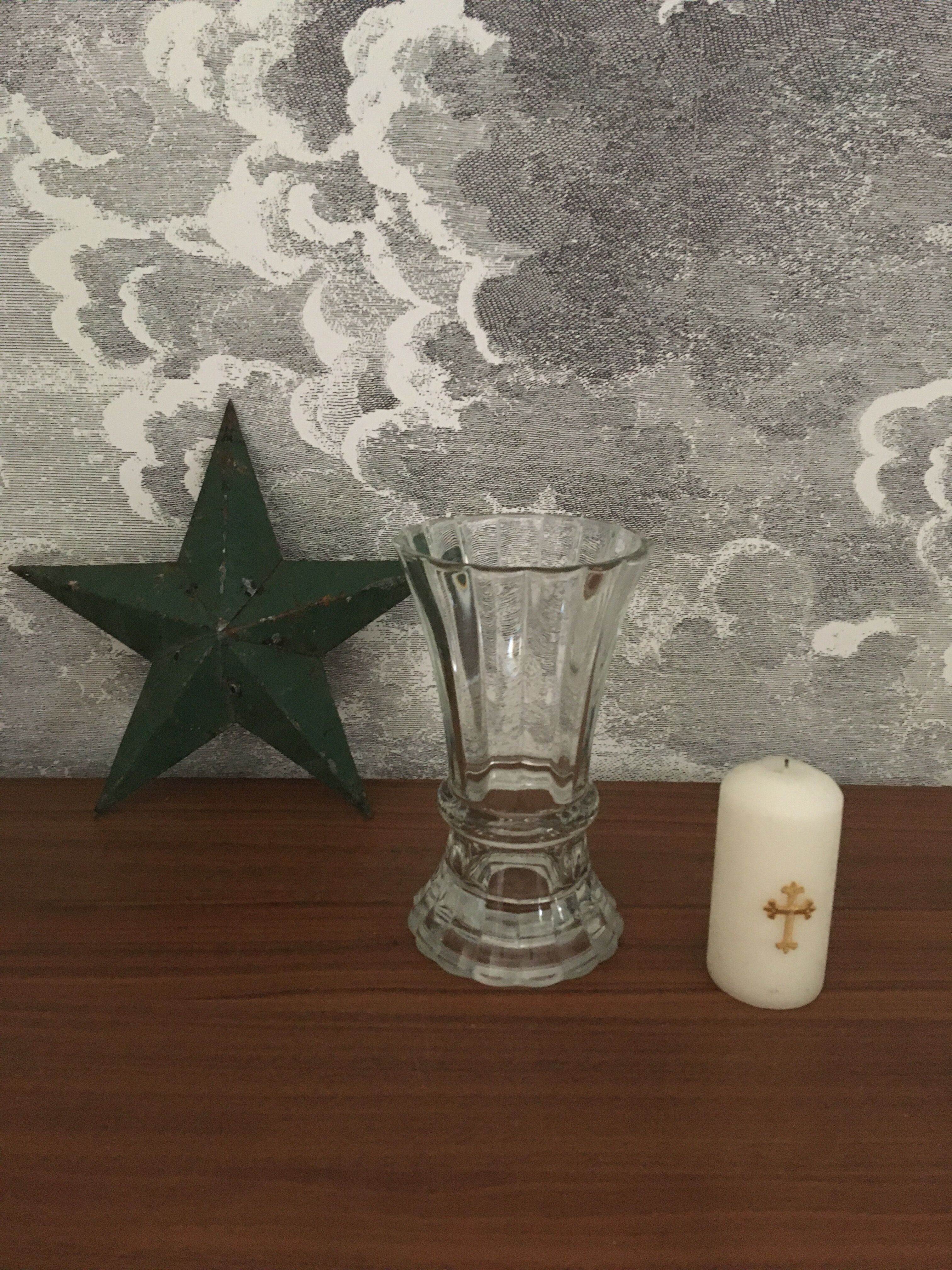 Art deco transparent glass vase