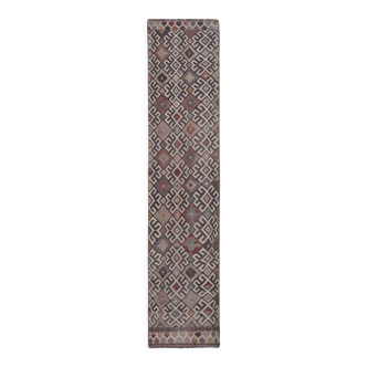 Vintage Turkish rug from Oushak, handwoven 64x275 cm