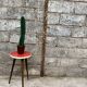 Tabouret formica triangular healing small red coffee table vintage tripod door plant