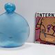 Round Cyan Murano Glass Bottle by Alfredo Barbini, Italy, 1980s