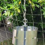 Design chandelier of the 70s in chromed metal