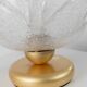 Vintage Murano glass table lamp – leaf-shaped glass with a gold metal base – Italy 1980s