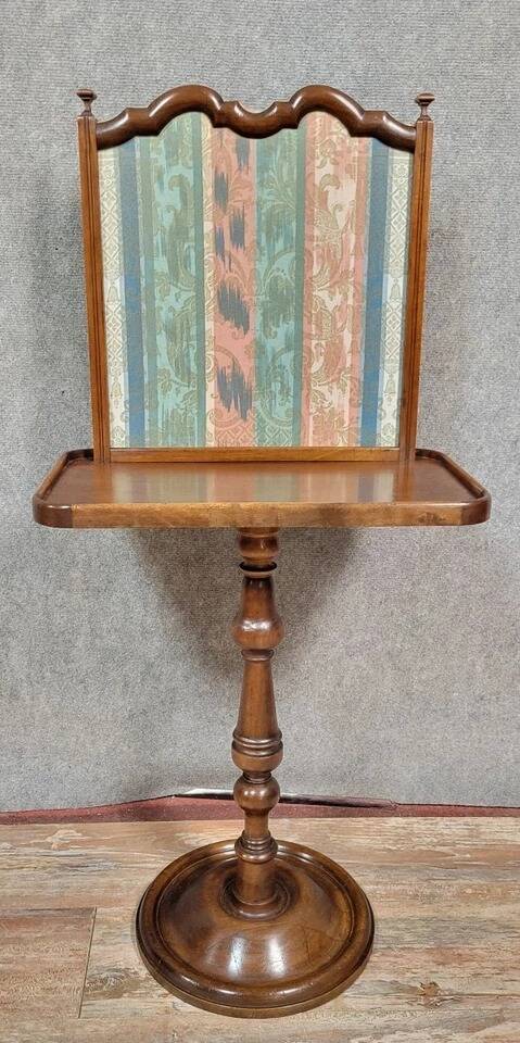 Reading table in walnut with fabric screen – Napoleonic III period