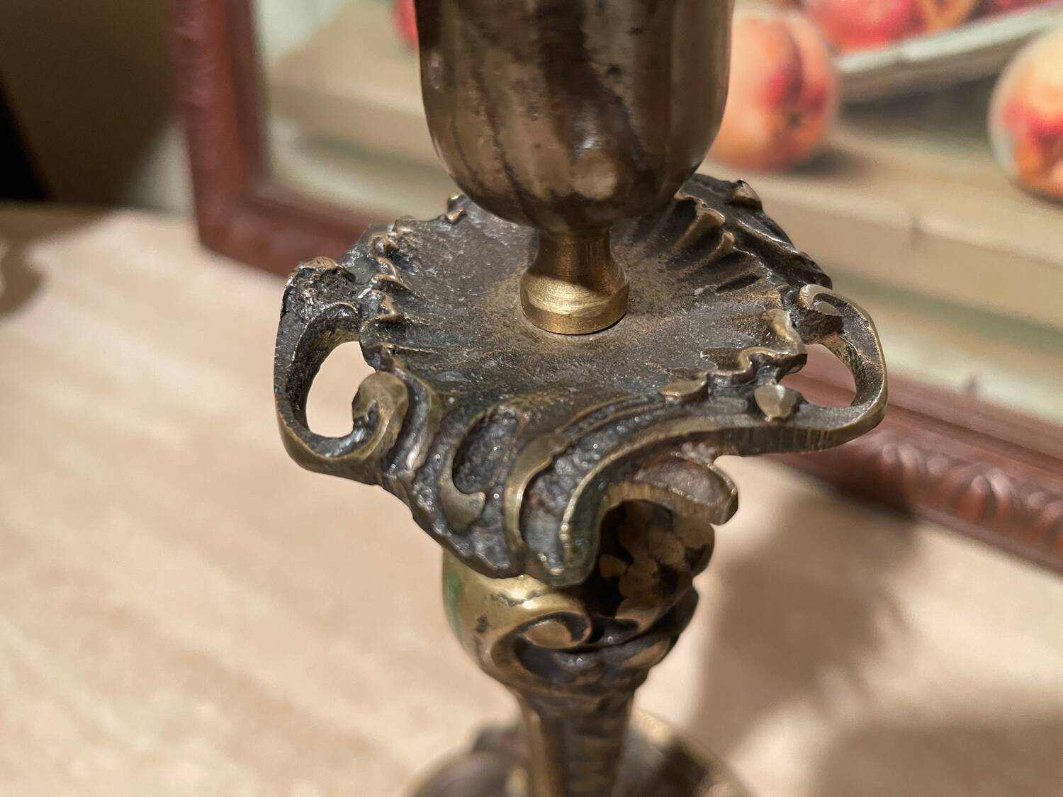 Bougeoir en bronze art déco