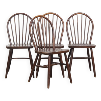 4 chaises en bois Windsor, années 70