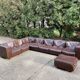 Modular sectional soft dark brown leather sofa by Arflex, Italy 1970