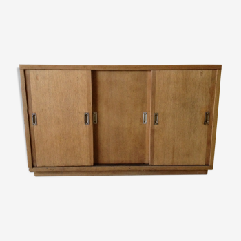 Furniture business in wood oak veneer 3 sliding doors