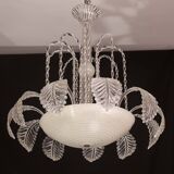 Elegant Art Decò, Barovier & Toso Chandelier, Murano Glass, 1950s