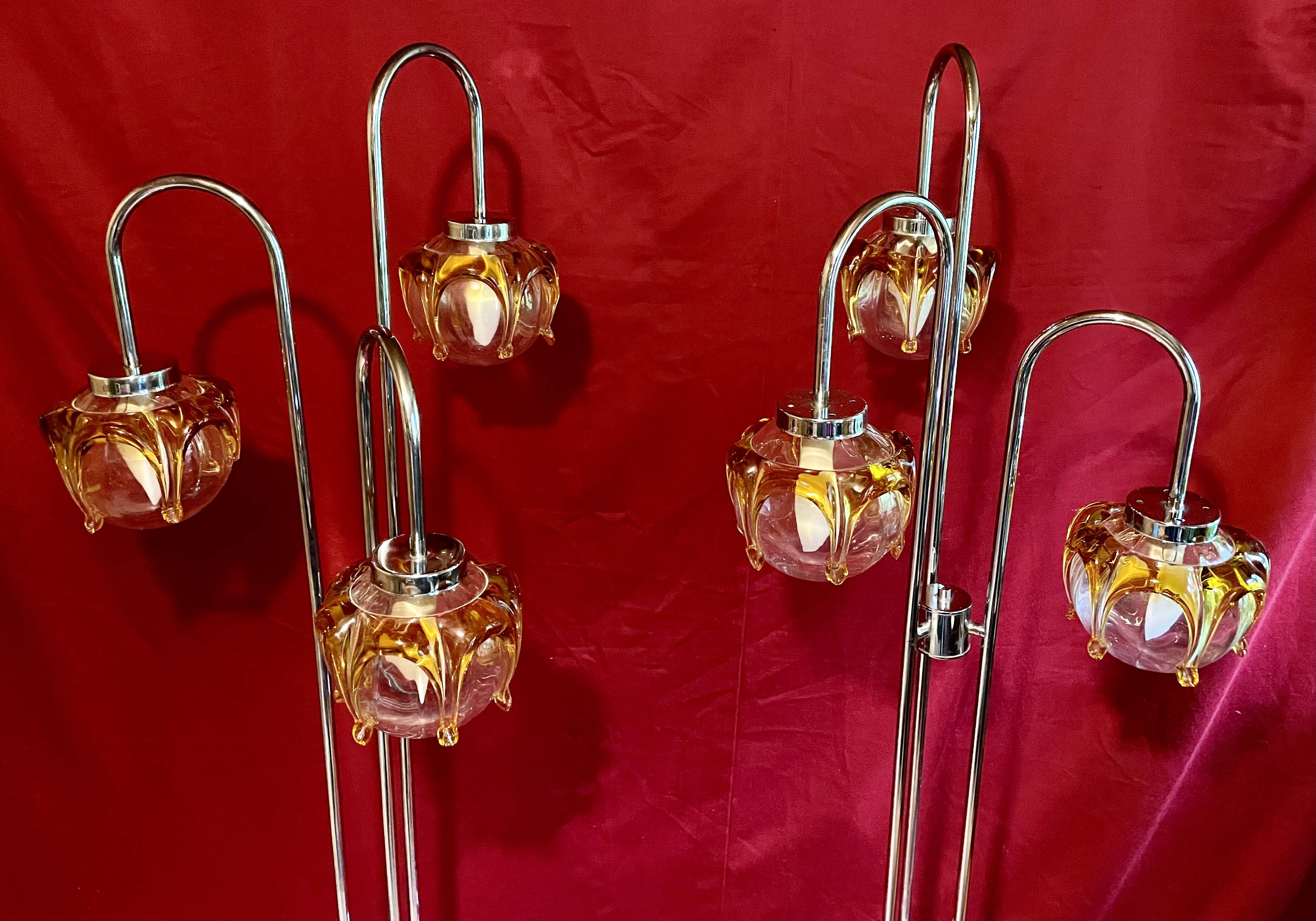 Paire de lampadaires "Muguet" en cascade, année 70
