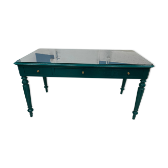 Bureau Louis-Philippe vert upcyclé