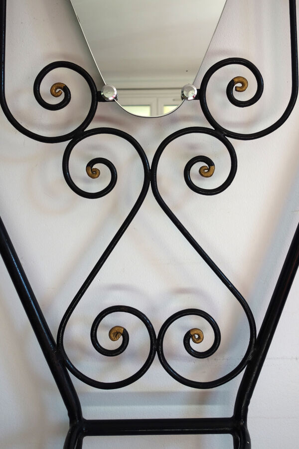 Porte manteau vintage en fer avec miroir