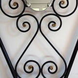 Vintage iron coat rack with mirror