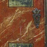 Armoire de mariée peinte à l'art populaire