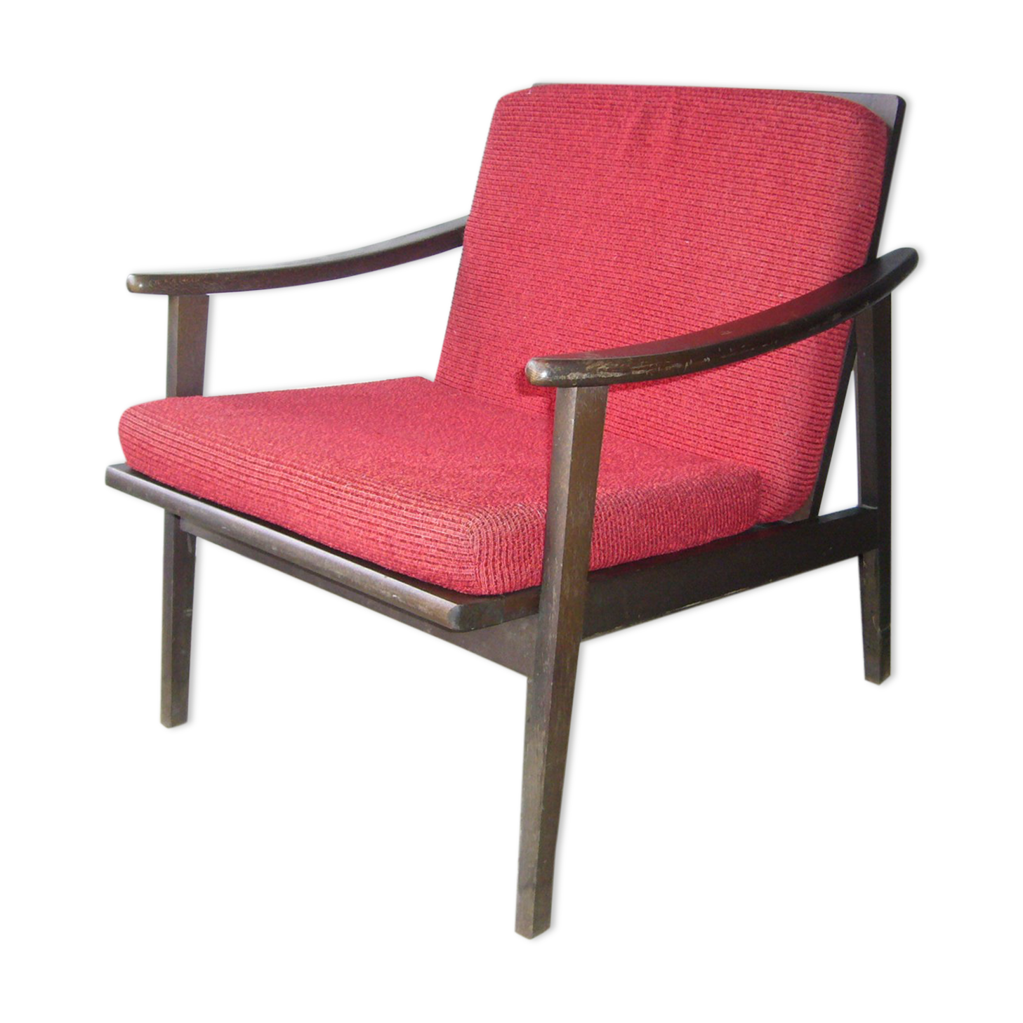 60's chair in Scandinavian-style teak and velvet