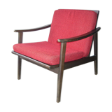 60's chair in Scandinavian-style teak and velvet