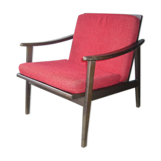 60's chair in Scandinavian-style teak and velvet