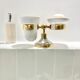Art Deco soap dish and toothbrush holder