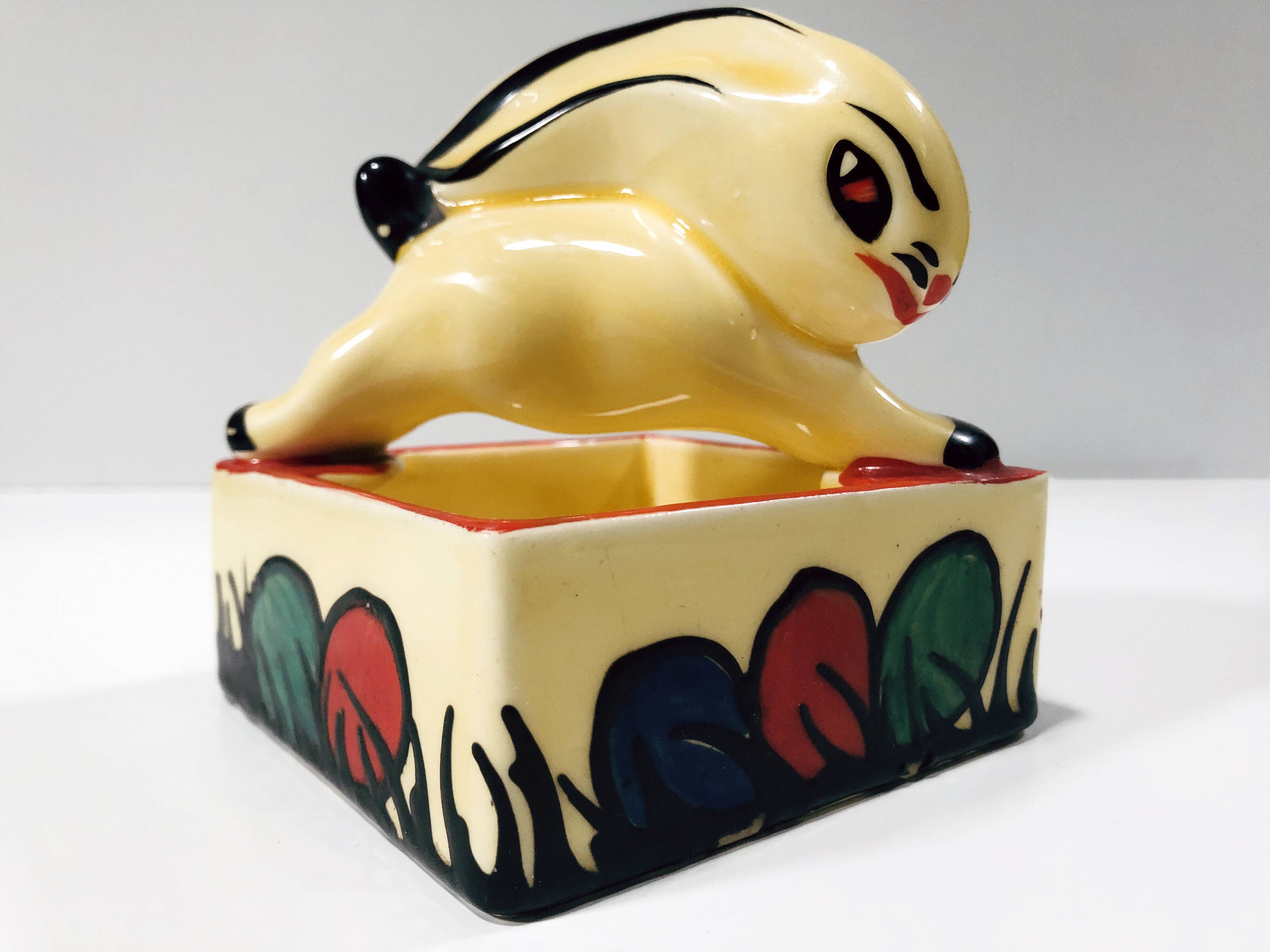 Rabbit Ashtray • Empty Pocket • Earthenware • Art Deco • Ditmar Urbach • 1930