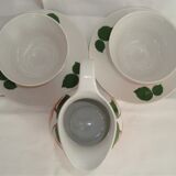 Duo cups and milk pot porcelain bavaria orange and vintage green 70