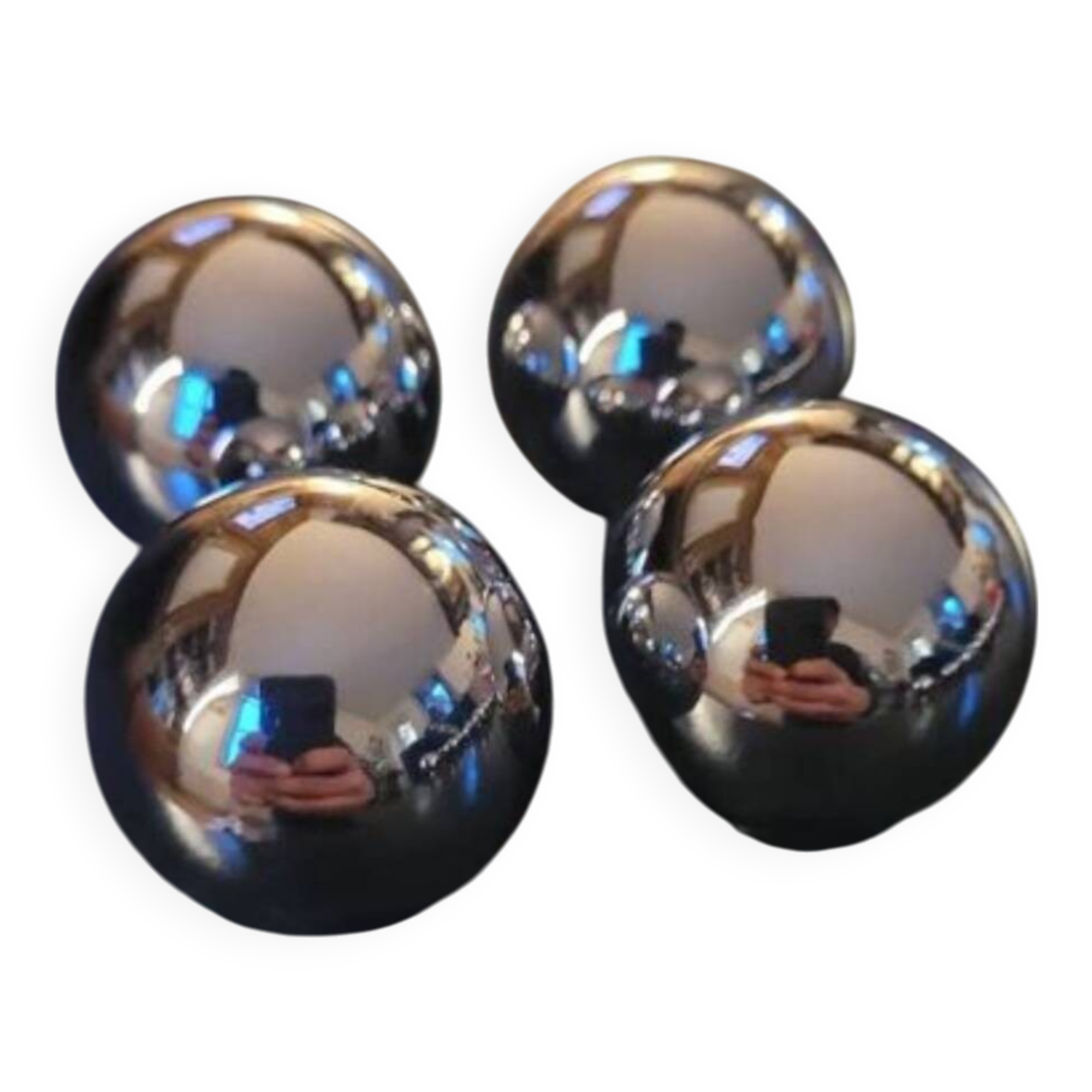 4 chrome brass furniture knobs