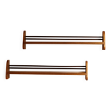 Pair of 1950s wooden wall shelves